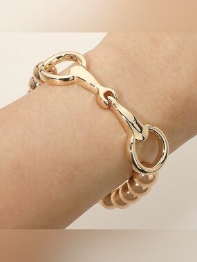 Horsebit Beaded Stretch Bracelet